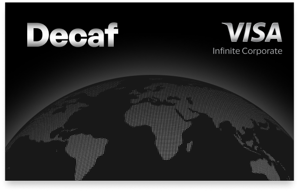 Decaf Visa Business card