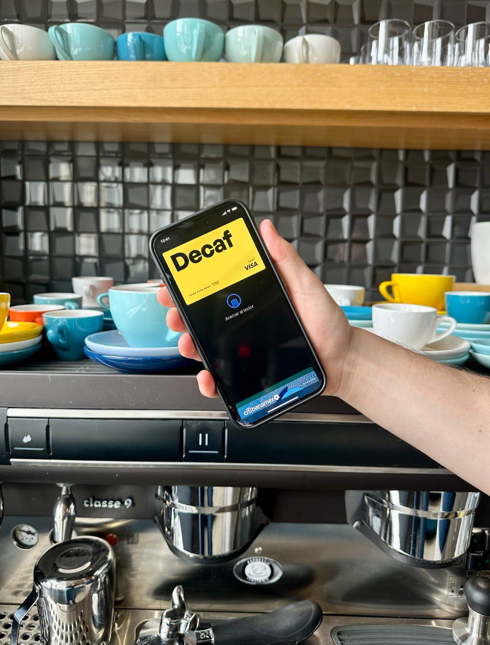 Decaf card used at a coffee shop